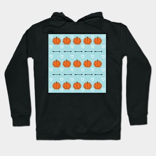 Blue Pumpkins and Hearts Hoodie